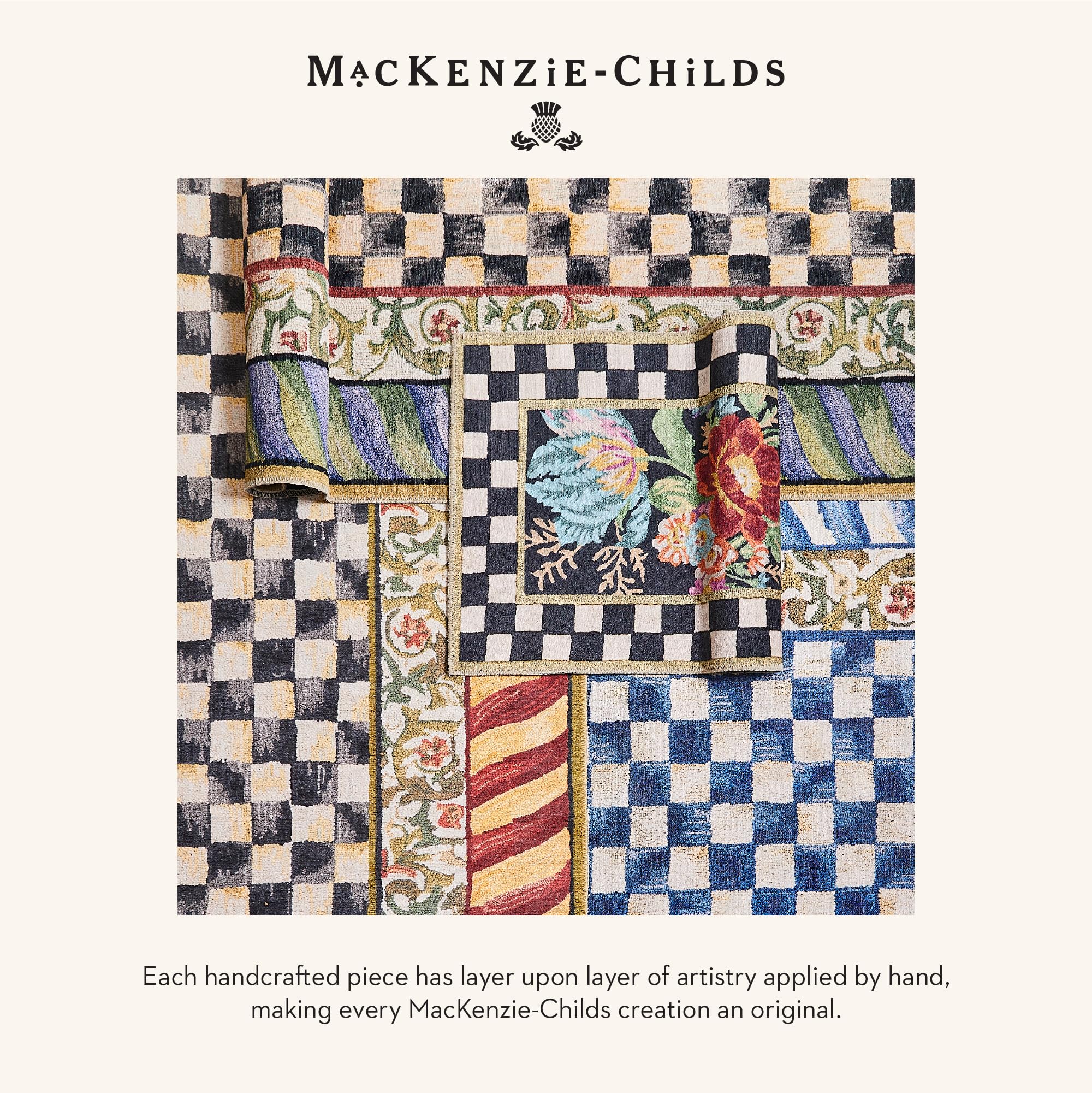 Amazon.com: MACKENZIE-CHILDS Washable Rug, Decorative Indoor Rug